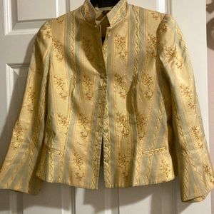 Lauren yellow silk embroidered button jacket